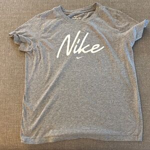 Nike Heather Gray Tee with White Logo